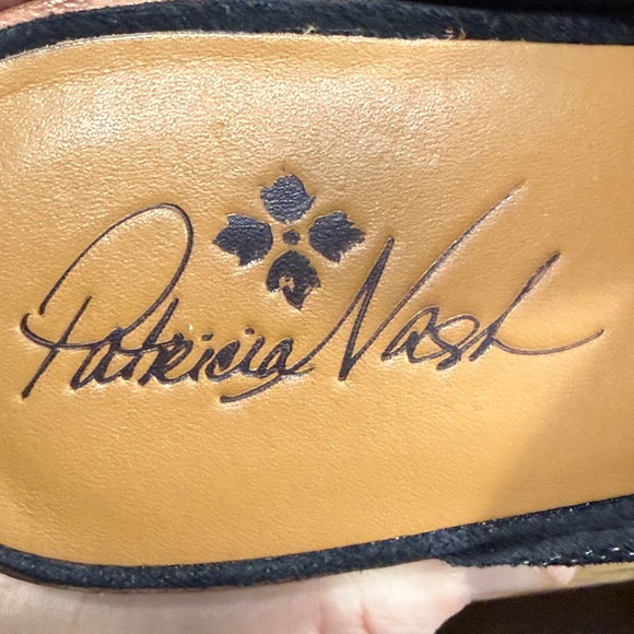 Patricia Nash Black Suede Pointed Slip-On Mules with Contrast Stitching - Picture 4 of 4